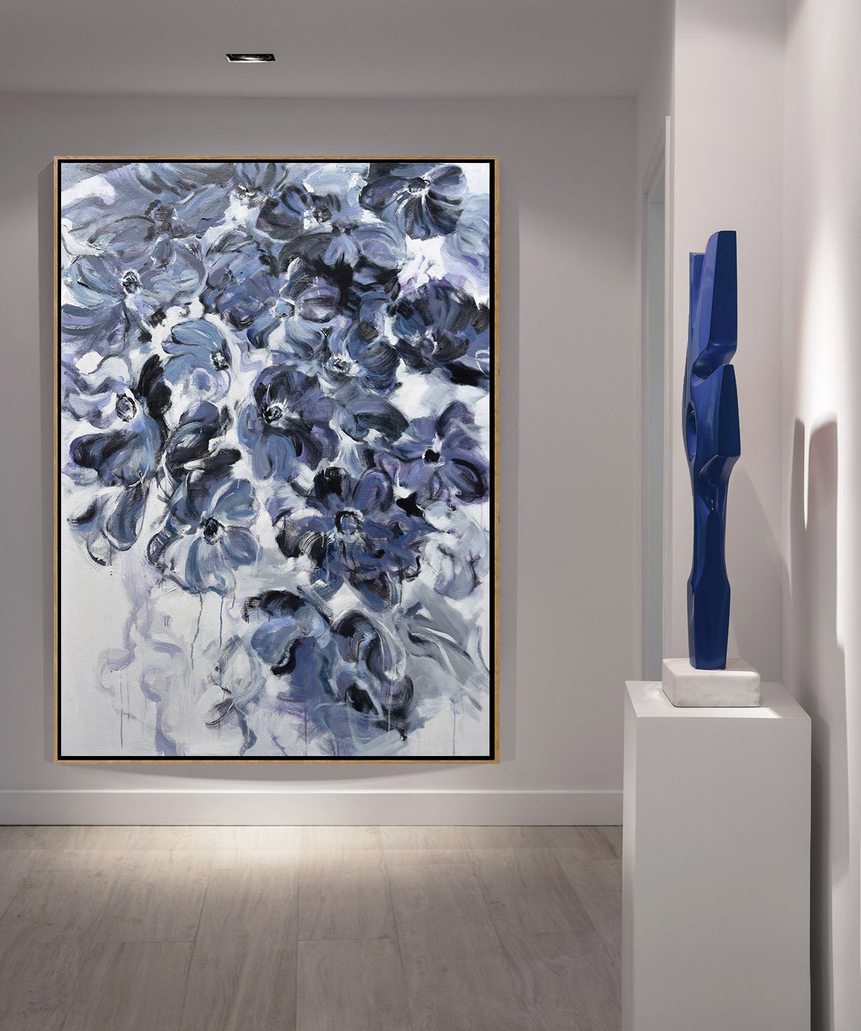 Vertical Abstract Flower Oil Painting #LX79B